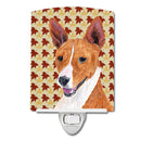 Basenji Fall Leaves Portrait Ceramic Night Light Compact, UL-Certified, Ideal for Bedroom, Bathroom, Nursery, Hallway, Kitchen, 6x4x3, Multicolor