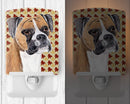 Boxer Fall Leaves Portrait Ceramic Night Light Compact, UL-Certified, Ideal for Bedroom, Bathroom, Nursery, Hallway, Kitchen, 6x4x3, Multicolor