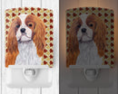 Cavalier Spaniel Fall Leaves Portrait Ceramic Night Light Compact, UL-Certified, Ideal for Bedroom, Bathroom, Nursery, Hallway, Kitchen, 6x4x3, Multicolor