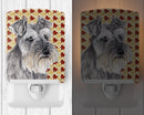 Schnauzer Fall Leaves Portrait Ceramic Night Light Compact, UL-Certified, Ideal for Bedroom, Bathroom, Nursery, Hallway, Kitchen, 6x4x3, Multicolor