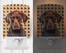 German Shorthaired Pointer Fall Leaves Portrait Ceramic Night Light Compact, UL-Certified, Ideal for Bedroom, Bathroom, Nursery, Hallway, Kitchen, 6x4x3, Multicolor