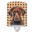 German Shorthaired Pointer Fall Leaves Portrait Ceramic Night Light Compact, UL-Certified, Ideal for Bedroom, Bathroom, Nursery, Hallway, Kitchen, 6x4x3, Multicolor