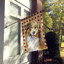 Australian Shepherd Fall Leaves Portrait House Flag 28x40 Porch Sleeve Pole Decorative Outside Yard Banner Artwork Wall Hanging, Polyester