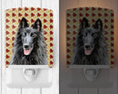 Belgian Sheepdog Fall Leaves Portrait Ceramic Night Light Compact, UL-Certified, Ideal for Bedroom, Bathroom, Nursery, Hallway, Kitchen, 6x4x3, Multicolor