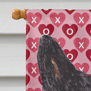 Australian Cattle Dog Hearts Love Valentine's Day House Flag 28x40 Porch Sleeve Pole Decorative Outside Yard Banner Artwork Wall Hanging, Polyester