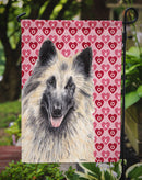 Belgian Tervuren Hearts Love and Valentine's Day Portrait Garden Flag – Decorative Outdoor Yard Flag
