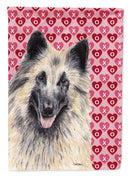 Belgian Tervuren Hearts Love and Valentine's Day Portrait Garden Flag – Decorative Outdoor Yard Flag