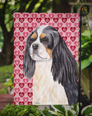 Cavalier Spaniel Hearts Love and Valentine's Day Portrait Garden Flag – Decorative Outdoor Yard Flag
