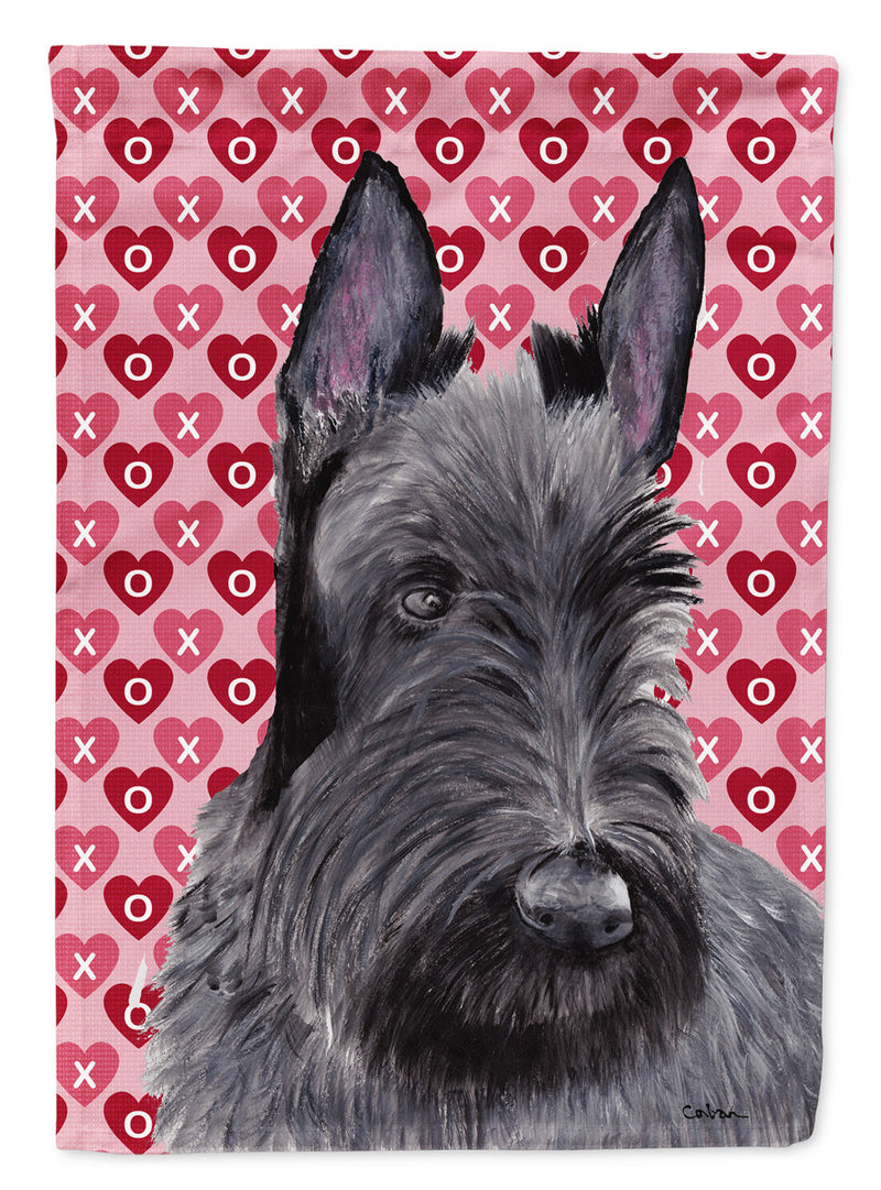 Scottish Terrier Hearts Love and Valentine's Day  Flag Canvas House Size