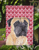 Mastiff Hearts Love and Valentine's Day Portrait Garden Flag – Decorative Outdoor Yard Flag