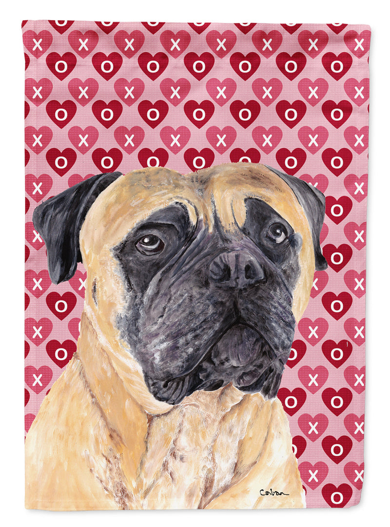 Mastiff Hearts Love and Valentine's Day Portrait Garden Flag – Decorative Outdoor Yard Flag