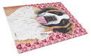Saint Bernard Hearts Love and Valentine's Day Glass Cutting Boards – Durable, Decorative Kitchen Art Large