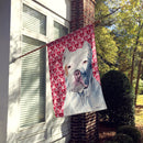 Pit Bull Hearts Love and Valentine's Day Portrait Flag Canvas House Size
