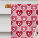 Pit Bull Hearts Love and Valentine's Day Portrait Flag Canvas House Size