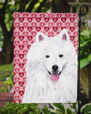American Eskimo Hearts Love and Valentine's Day Portrait Garden Flag – Decorative Outdoor Yard Flag