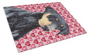 Doberman Hearts Love and Valentine's Day Portrait Glass Cutting Boards – Durable, Decorative Kitchen Art Large