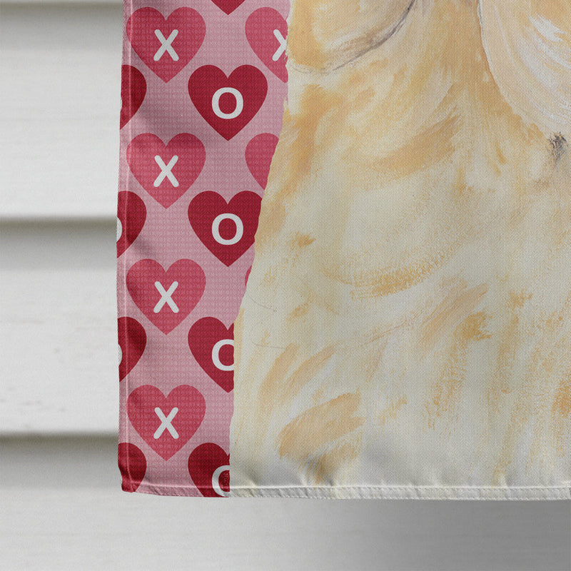 Labrador Yellow Hearts Love Valentine's Day Flag Canvas House Size