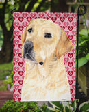 Labrador Yellow Hearts Love Valentine's Day Garden Flag – Decorative Outdoor Yard Flag
