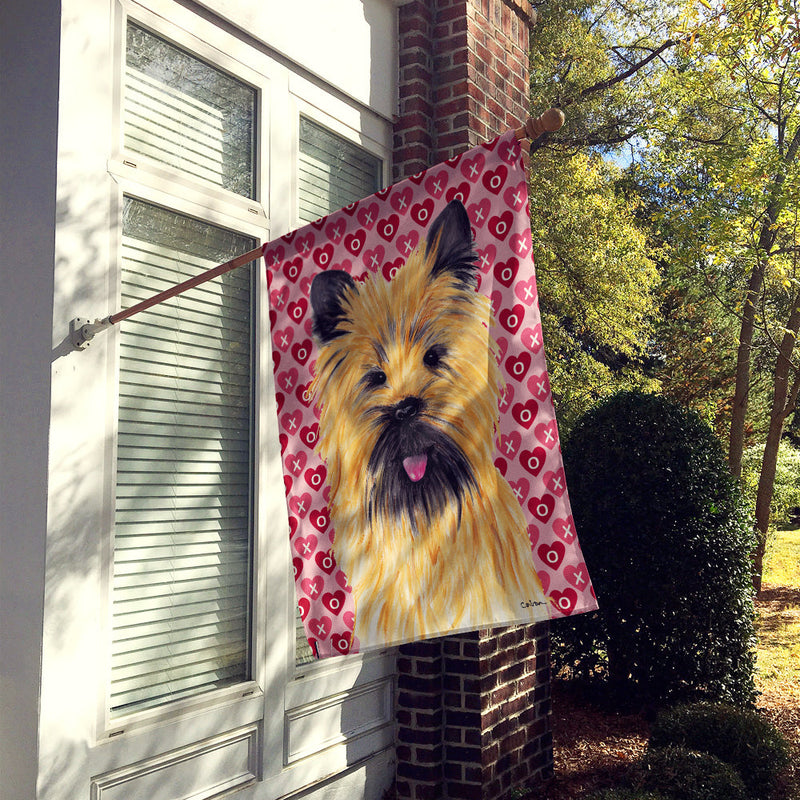 Cairn Terrier Hearts Love and Valentine's Day Portrait Flag Canvas House Size