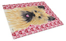 Cairn Terrier Hearts Love and Valentine's Day Glass Cutting Boards – Durable, Decorative Kitchen Art Large