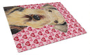 Airedale Hearts Love and Valentine's Day Portrait Glass Cutting Boards – Durable, Decorative Kitchen Art Large