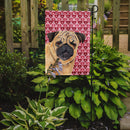 Pug Hearts Love and Valentine's Day Portrait Garden Flag – Decorative Outdoor Yard Flag