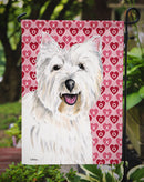Westie Hearts Love and Valentine's Day Portrait Garden Flag – Decorative Outdoor Yard Flag