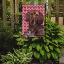 Dachshund Hearts Love and Valentine's Day Portrait Garden Flag – Decorative Outdoor Yard Flag