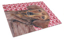Dachshund Hearts Love and Valentine's Day Portrait Glass Cutting Boards – Durable, Decorative Kitchen Art Large