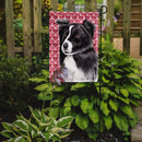 Border Collie Hearts Love and Valentine's Day Portrait Garden Flag – Decorative Outdoor Yard Flag