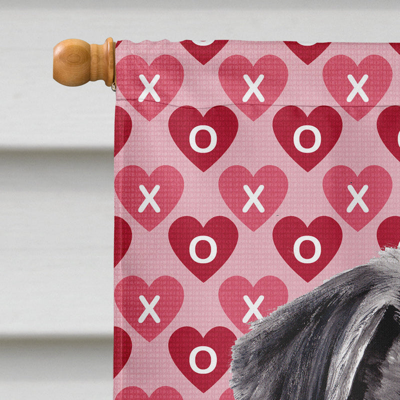 Pug Black Hearts Love Valentine's Day Flag Canvas House Size