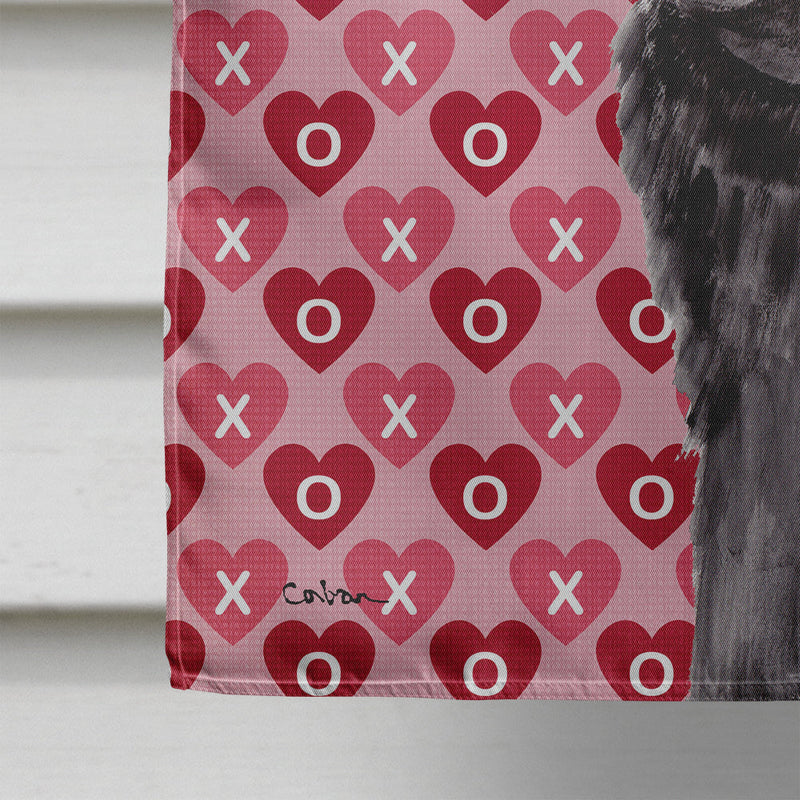 Pug Black Hearts Love Valentine's Day Flag Canvas House Size