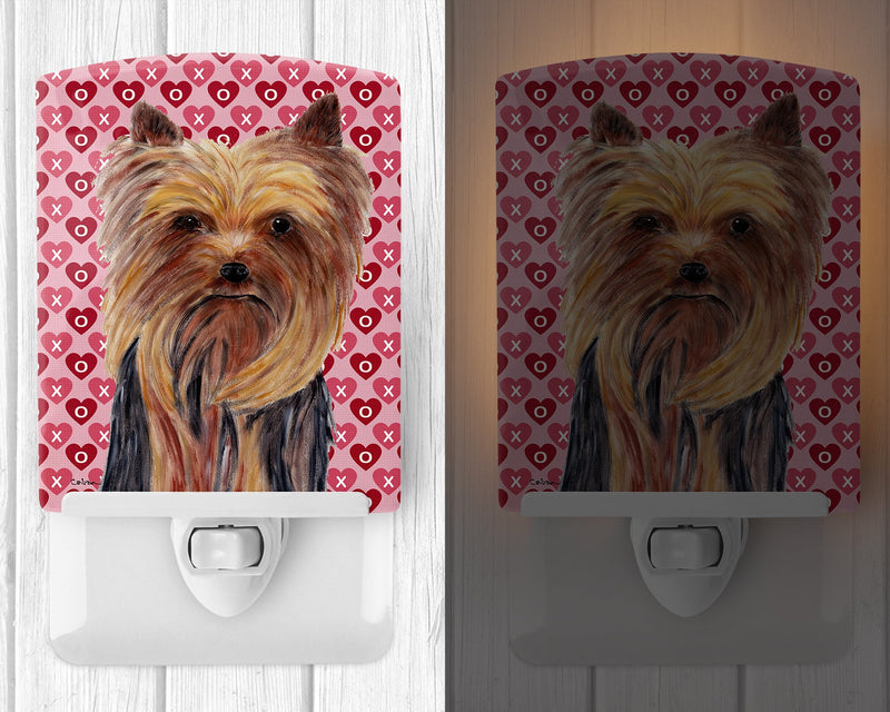 Yorkie Hearts Love and Valentine's Day Portrait Ceramic Night Light SC9274CNL