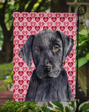Labrador Black Hearts Love Valentine's Day Garden Flag – Decorative Outdoor Yard Flag