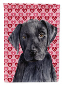 Labrador Black Hearts Love Valentine's Day Garden Flag – Decorative Outdoor Yard Flag