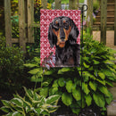 Dachshund Black Tan Hearts Love Valentine's Day Garden Flag – Decorative Outdoor Yard Flag