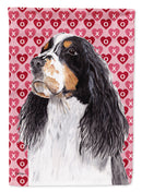 Springer Spaniel Hearts Love Valentine's Day House Flag 28x40 Porch Sleeve Pole Decorative Outside Yard Banner Artwork Wall Hanging, Polyester