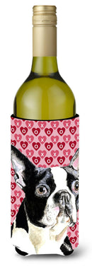 Boston Terrier Hearts Love Valentine's Day Wine Bottle Beverage Insulator Beverage Insulator Hugger