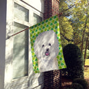 Bichon Frise St. Patrick's Day Shamrock Portrait House Flag 28x40 Porch Sleeve Pole Decorative Outside Yard Banner Artwork Wall Hanging, Polyester