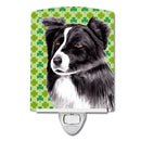 Border Collie St. Patrick's Day Shamrock Portrait Ceramic Night Light SC9287CNL