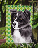 Border Collie St. Patrick's Day Shamrock Portrait Garden Flag – Decorative Outdoor Yard Flag
