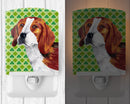 Beagle St. Patrick's Day Shamrock Portrait Ceramic Night Light Compact, UL-Certified, Ideal for Bedroom, Bathroom, Nursery, Hallway, Kitchen, 6x4x3, Multicolor