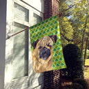 Pug St. Patrick's Day Shamrock Portrait House Flag 28x40 Porch Sleeve Pole Decorative Outside Yard Banner Artwork Wall Hanging, Polyester