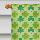 Pug St. Patrick's Day Shamrock Portrait House Flag 28x40 Porch Sleeve Pole Decorative Outside Yard Banner Artwork Wall Hanging, Polyester