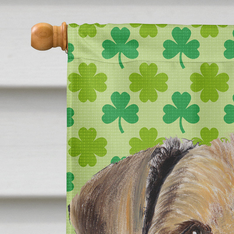 Airedale St. Patrick's Day Shamrock Portrait Flag Canvas House Size