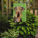 Airedale St. Patrick's Day Shamrock Portrait Garden Flag – Decorative Outdoor Yard Flag