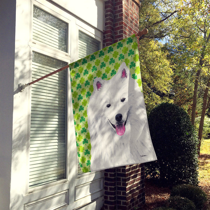 American Eskimo St. Patrick's Day Shamrock Portrait Flag Canvas House Size