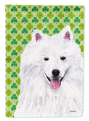 American Eskimo St. Patrick's Day Shamrock Portrait Garden Flag – Decorative Outdoor Yard Flag