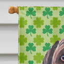 Labrador Chocolate St. Patrick's Day Shamrock Portrait House Flag 28x40 Porch Sleeve Pole Decorative Outside Yard Banner Artwork Wall Hanging, Polyester