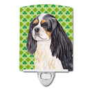 Cavalier Spaniel St. Patrick's Day Shamrock Portrait Ceramic Night Light Compact, UL-Certified, Ideal for Bedroom, Bathroom, Nursery, Hallway, Kitchen, 6x4x3, Multicolor